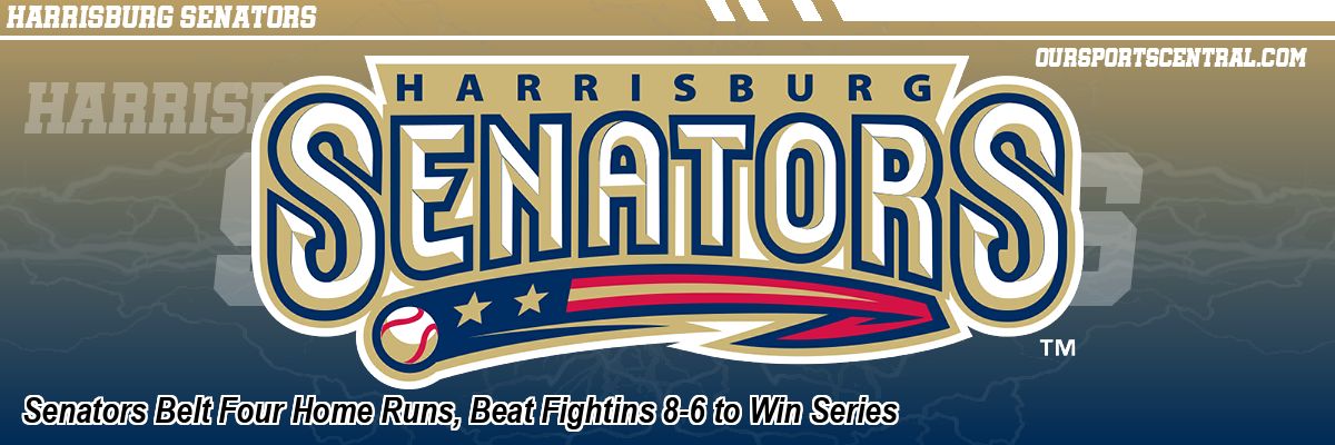 Senators Belt Four Home Runs, Beat Fightins 8-6 to Win Series