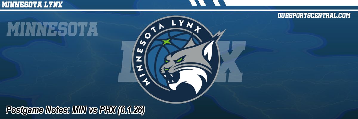 Postgame Notes: MIN vs PHX (6.1.26)