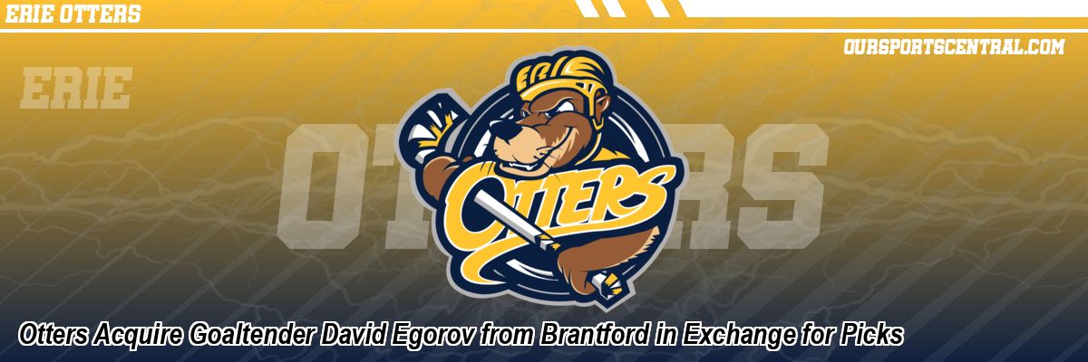 Otters Acquire Goaltender David Egorov from Brantford in Exchange for Picks