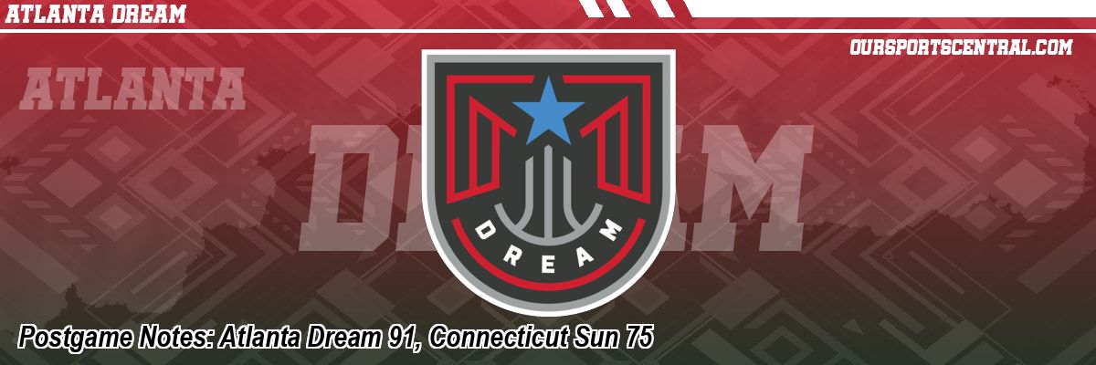 Postgame Notes: Atlanta Dream 91, Connecticut Sun 75