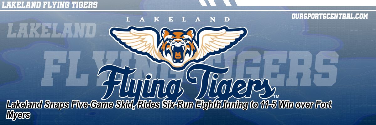 Lakeland Snaps Five-Game Skid, Rides Six-Run Eighth Inning to 11-5 Win over Fort Myers
