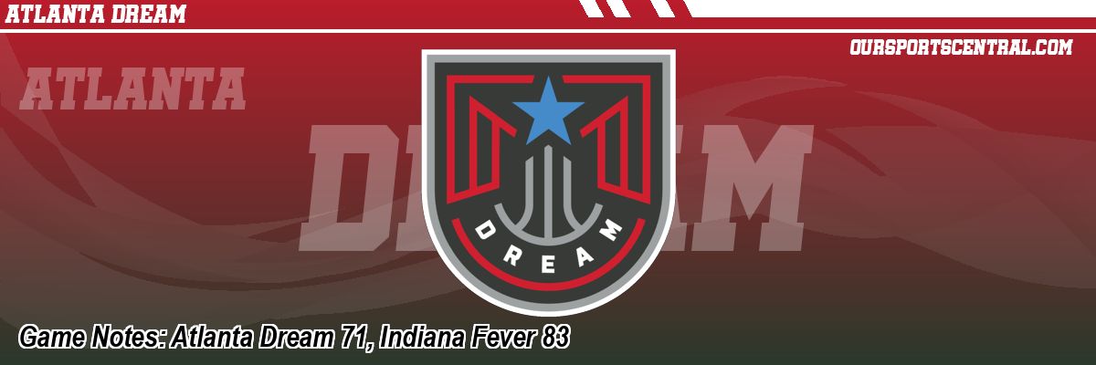 Game Notes: Atlanta Dream 71, Indiana Fever 83