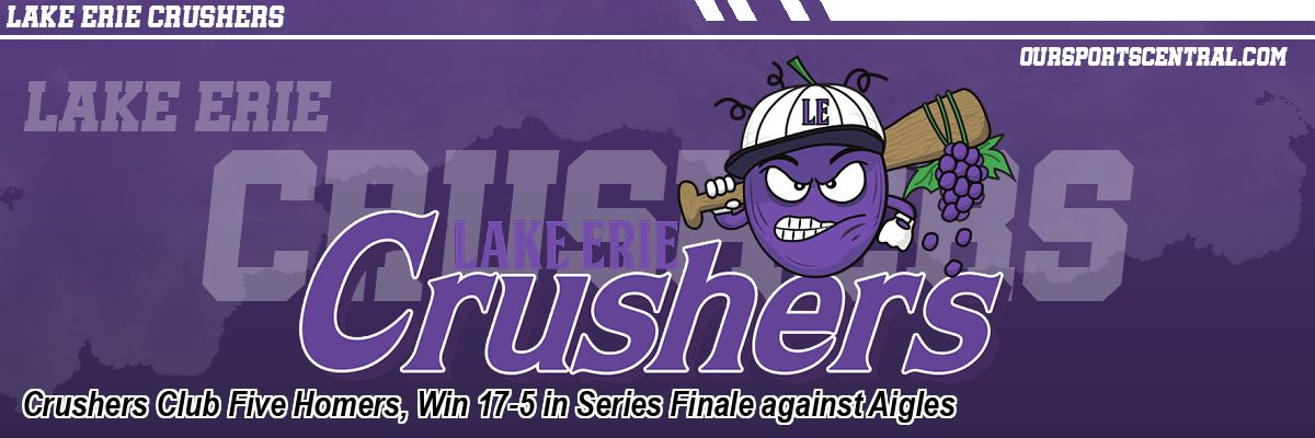 Crushers Club Five Homers, Win 17-5 in Series Finale against Aigles