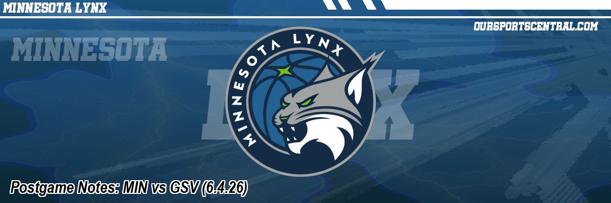 Postgame Notes: MIN vs GSV (6.4.26)