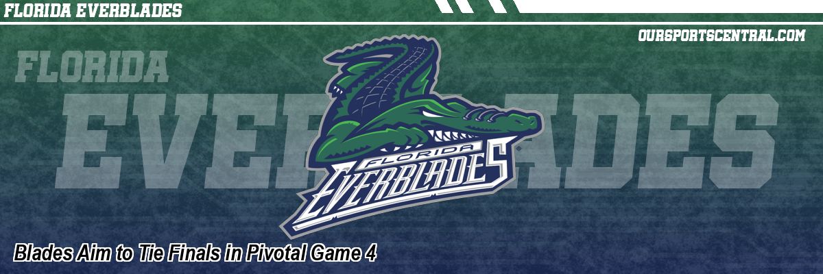 Blades Aim to Tie Finals in Pivotal Game 4