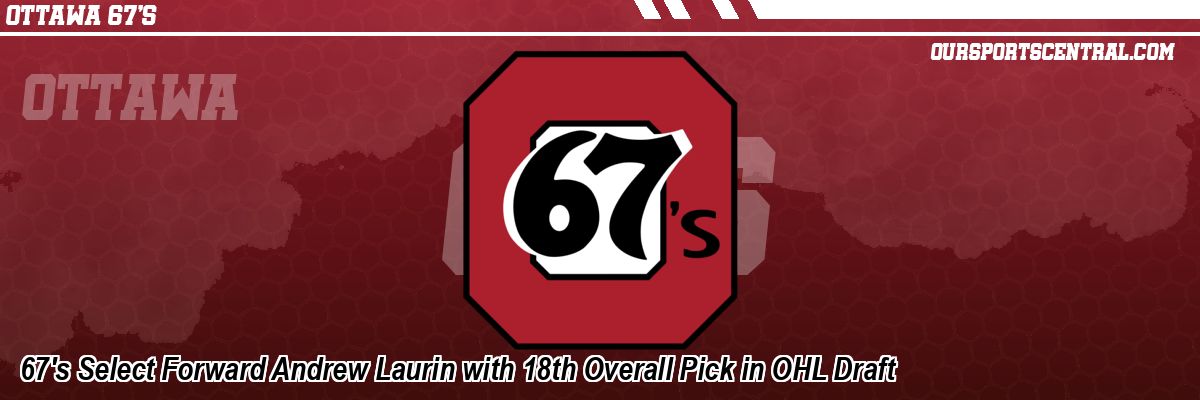 67's Select Forward Andrew Laurin with 18th Overall Pick in OHL Draft