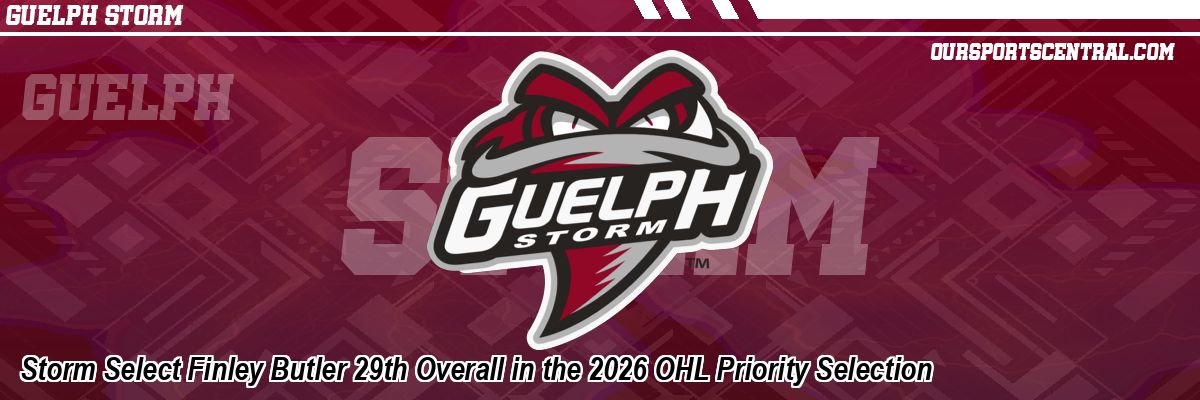 Storm Select Finley Butler 29th Overall in the 2026 OHL Priority Selection