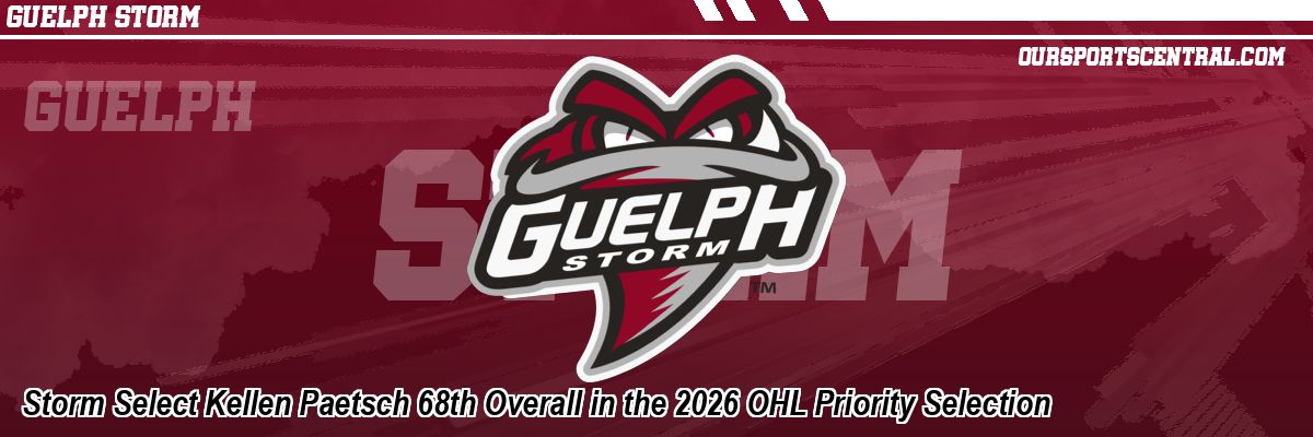 Storm Select Kellen Paetsch 68th Overall in the 2026 OHL Priority Selection