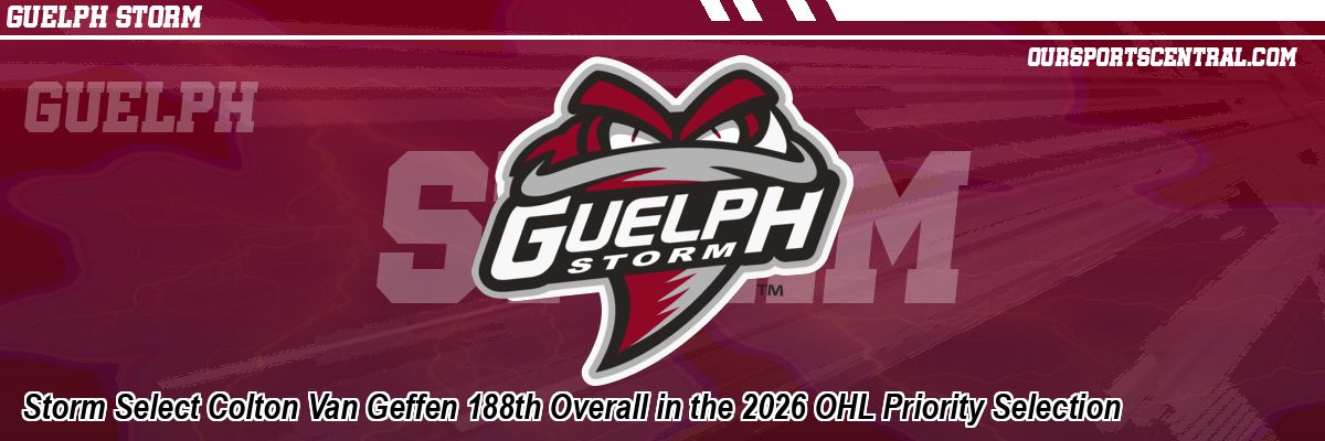 Storm Select Colton Van Geffen 188th Overall in the 2026 OHL Priority Selection