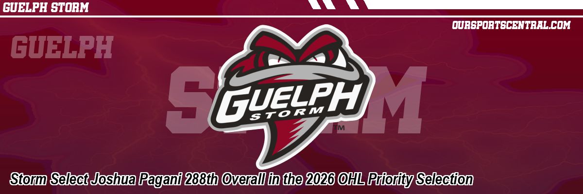 Storm Select Joshua Pagani 288th Overall in the 2026 OHL Priority Selection