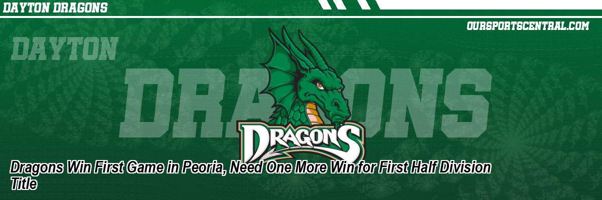 Dragons Win First Game in Peoria, Need One More Win for First Half Division Title