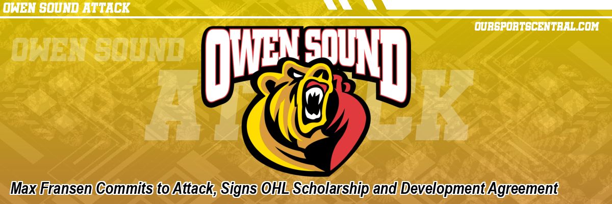 Max Fransen Commits to Attack, Signs OHL Scholarship and Development Agreement