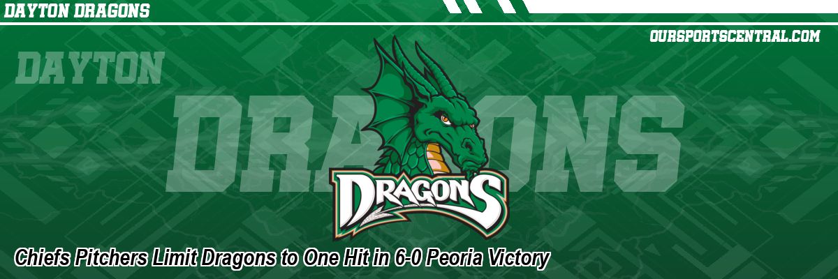 Chiefs Pitchers Limit Dragons to One Hit in 6-0 Peoria Victory