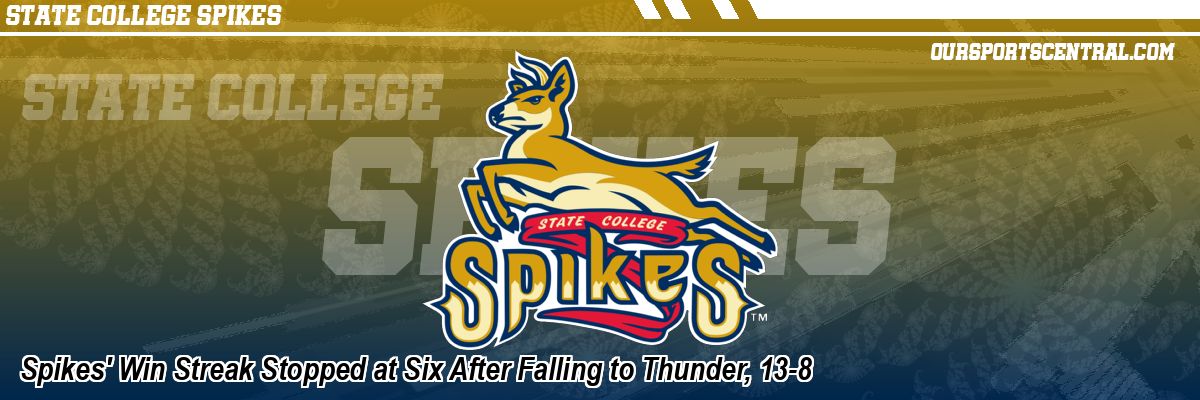 Spikes' Win Streak Stopped at Six After Falling to Thunder, 13-8