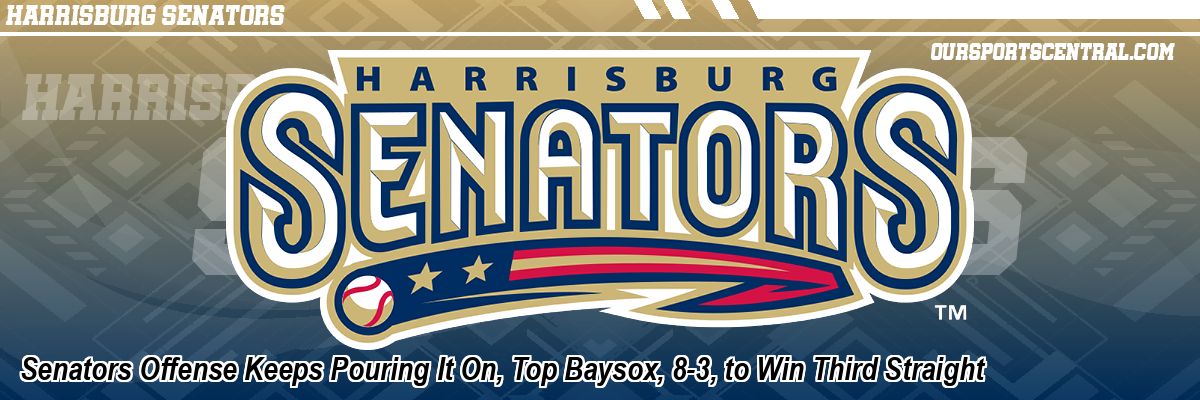 Senators Offense Keeps Pouring It On, Top Baysox, 8-3, to Win Third Straight