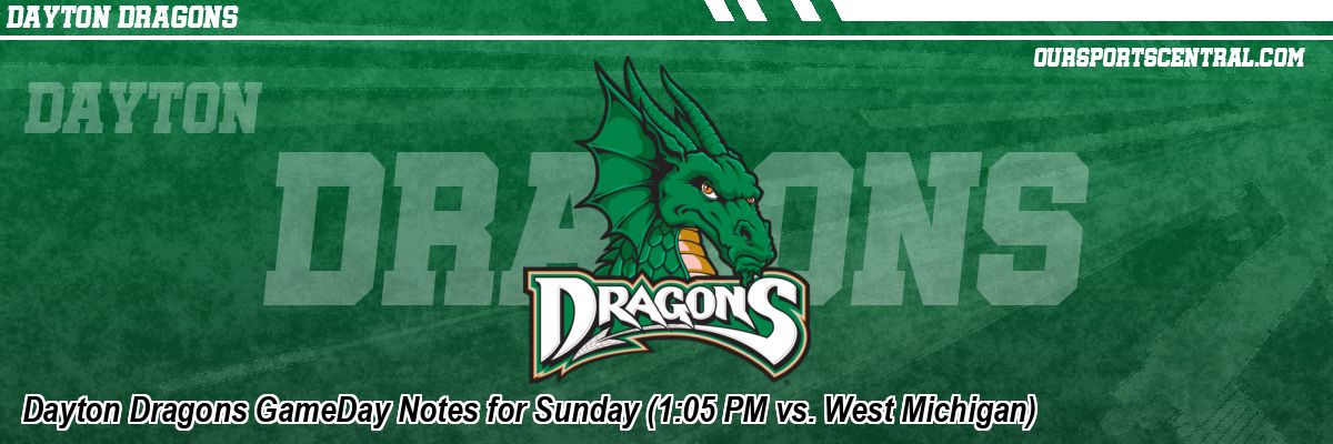 Dayton Dragons GameDay Notes for Sunday (1:05 PM vs. West Michigan)