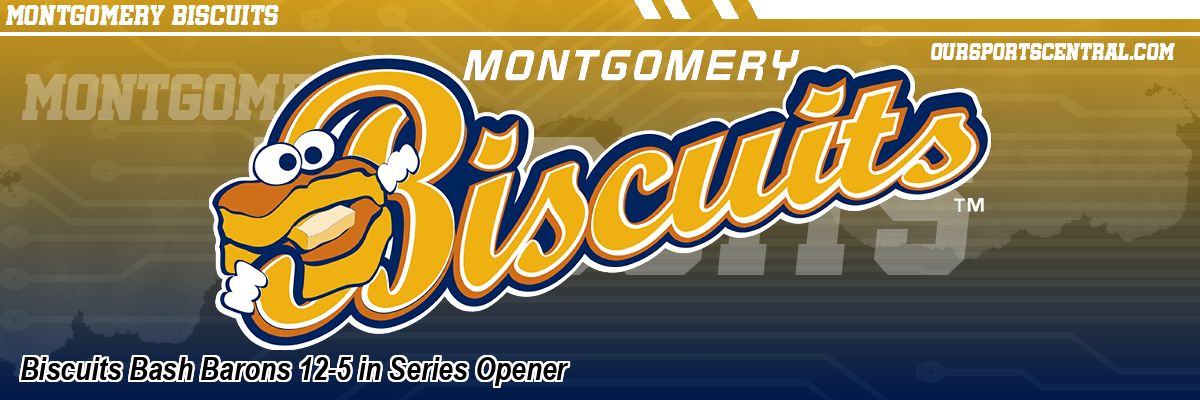 Biscuits Bash Barons 12-5 in Series Opener