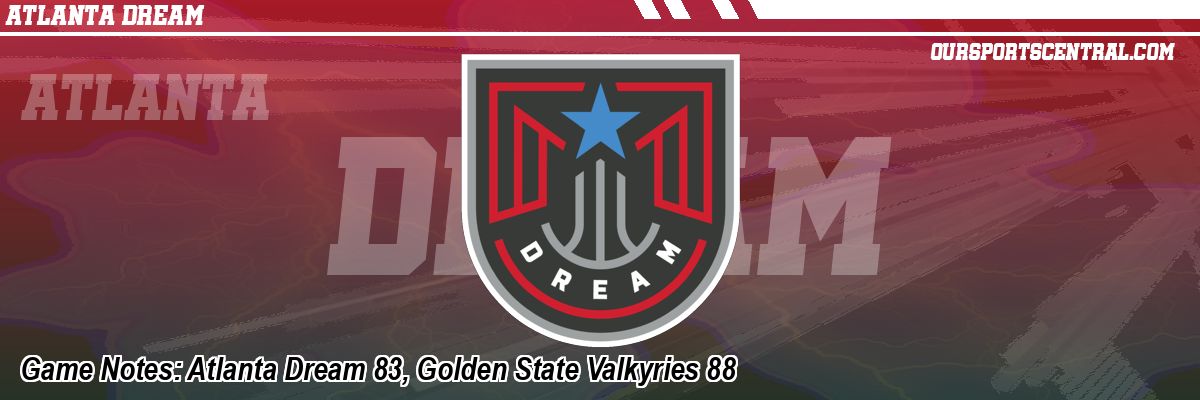 Game Notes: Atlanta Dream 83, Golden State Valkyries 88