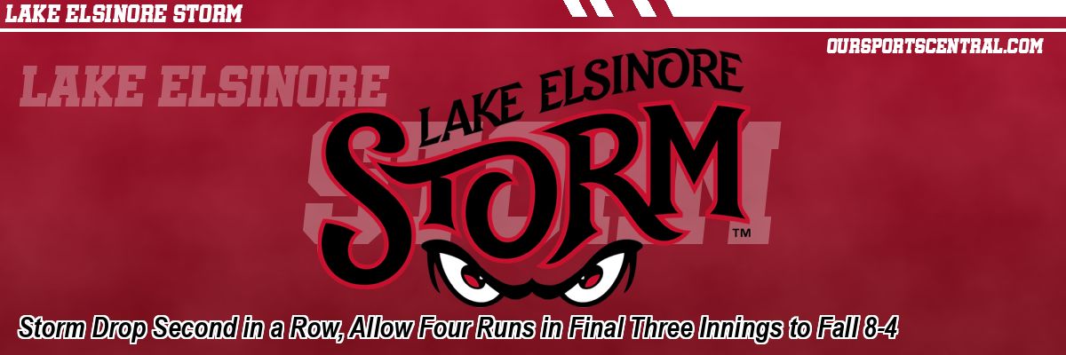 Storm Drop Second in a Row, Allow Four Runs in Final Three Innings to Fall 8-4